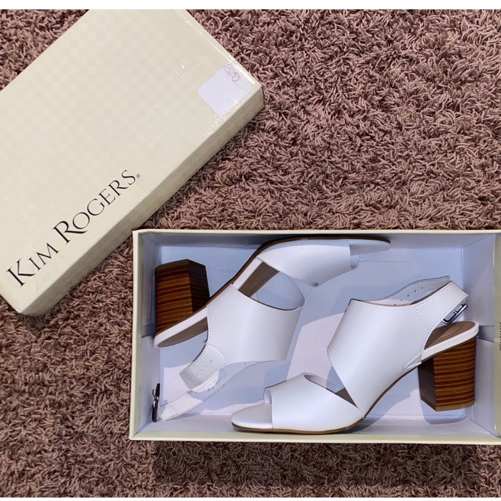 Kim Rogers white heels